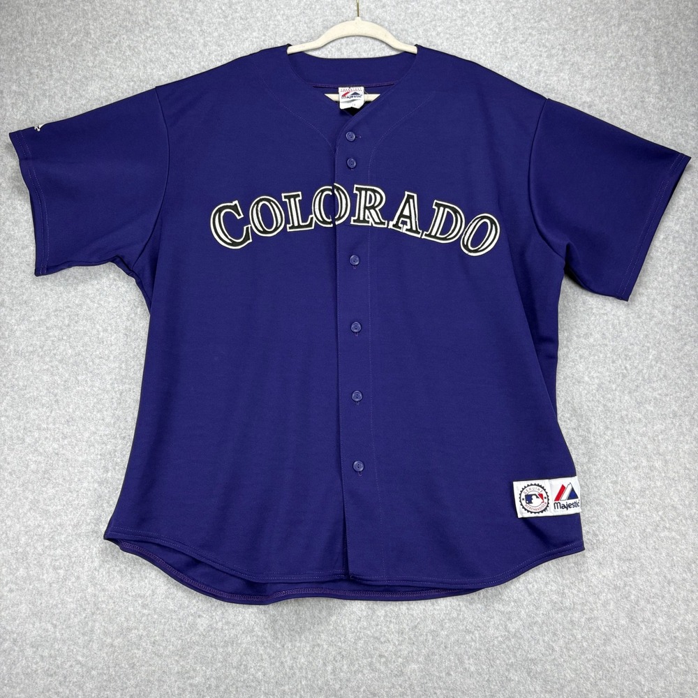 Majestic Baseball Jersey Mens 2X Purple Colorado Rockies MLB Sportswear Fan Gear